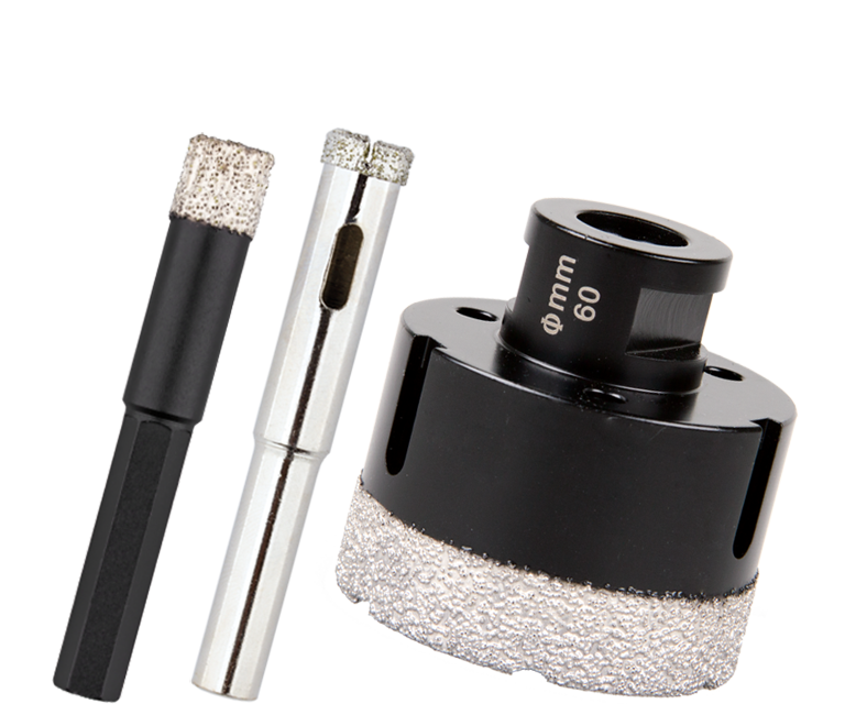Diamond tile hole saws and drill bits
