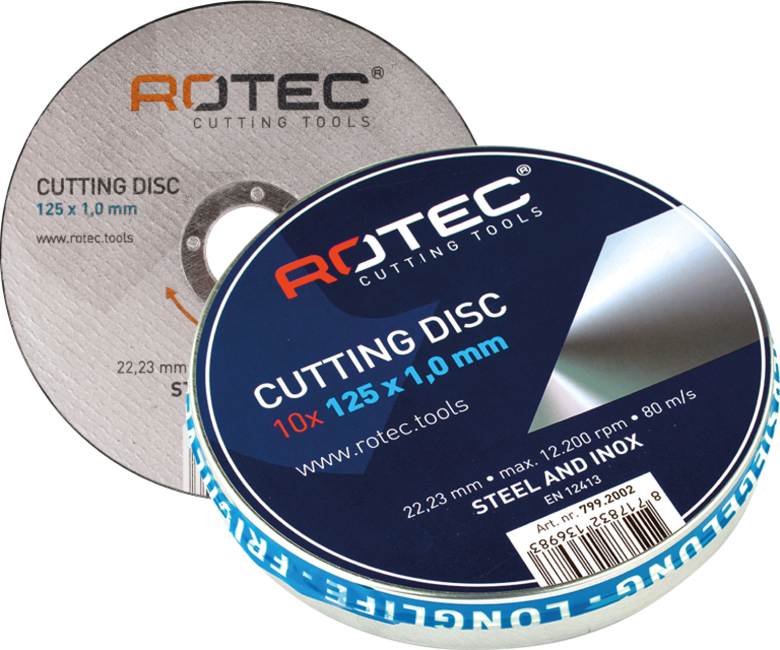 OPTI-LINE Disque à tronçonner en boîte à 10 pcs, pour les aciers (inoxydable), ø125x1,0x22,2 mm