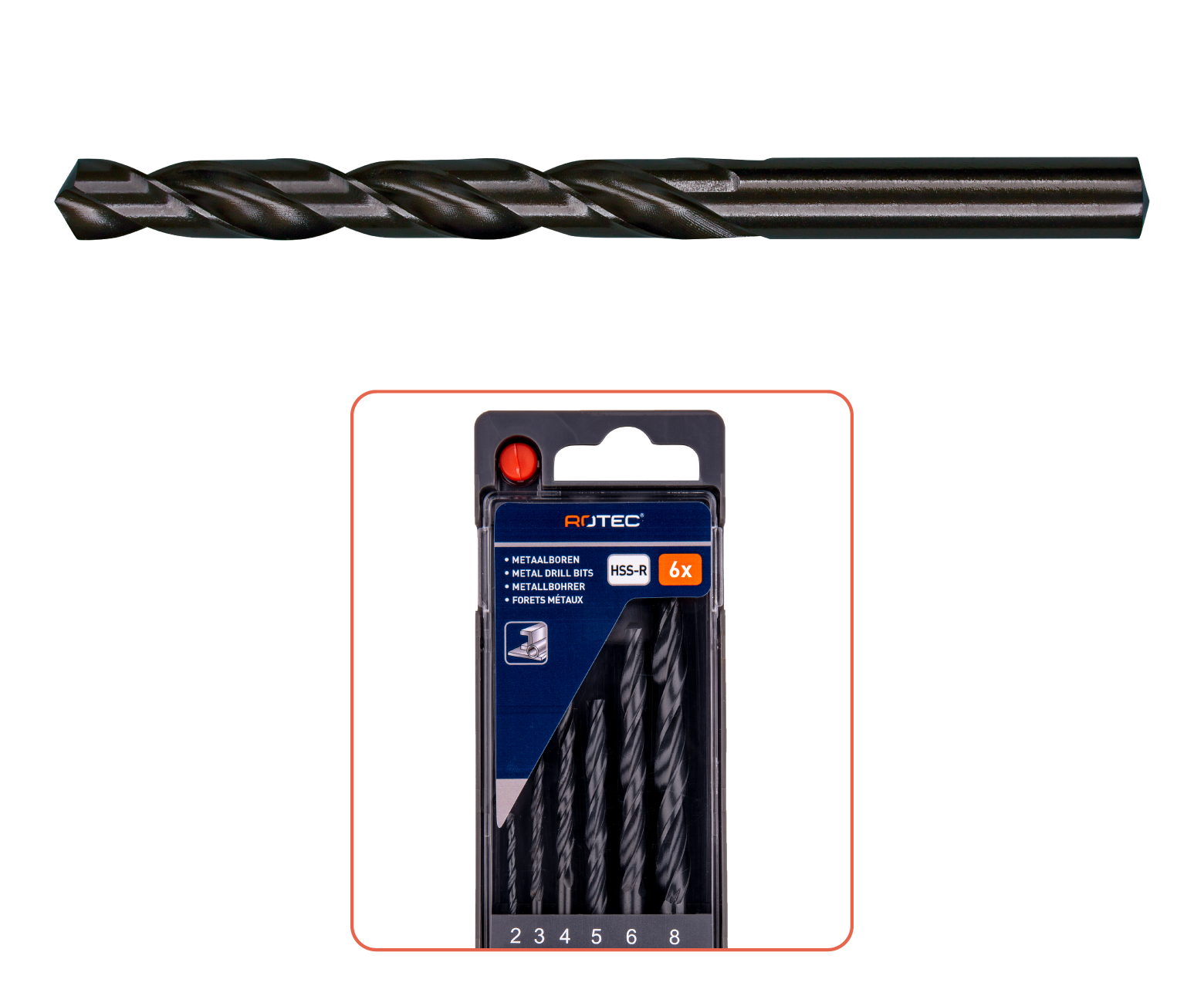 HSS-R Jobber drill bit set, SILVER-LINE, in PVC cassette detail 2