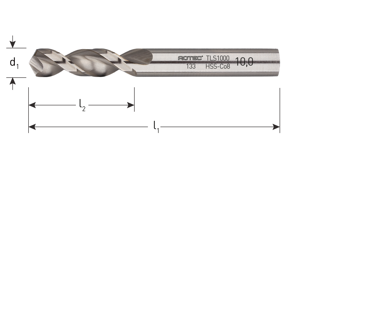 HSS-E Stub drill bit, type TLS1000