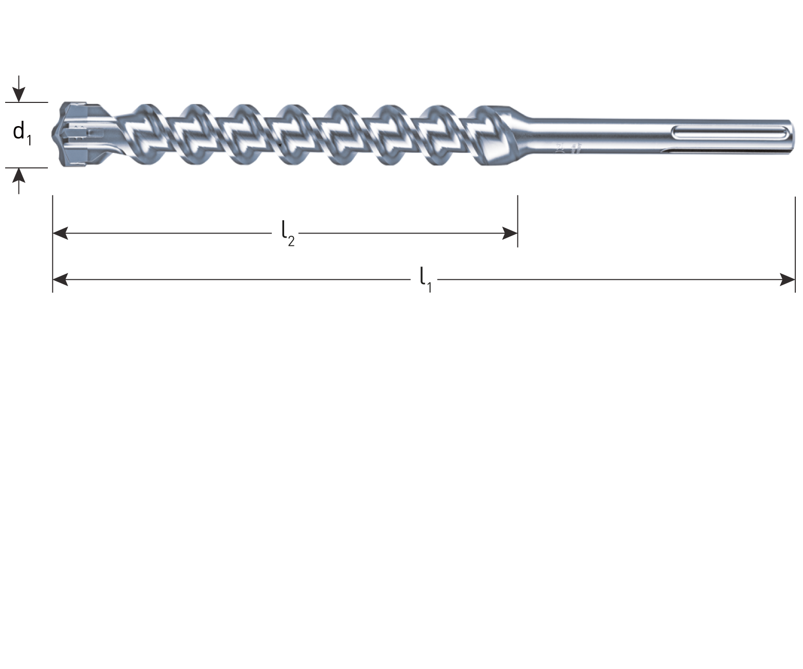 SDS-max hamerboor, QUATTRO-X, type '203', ø24,0x200/320 mm in koker