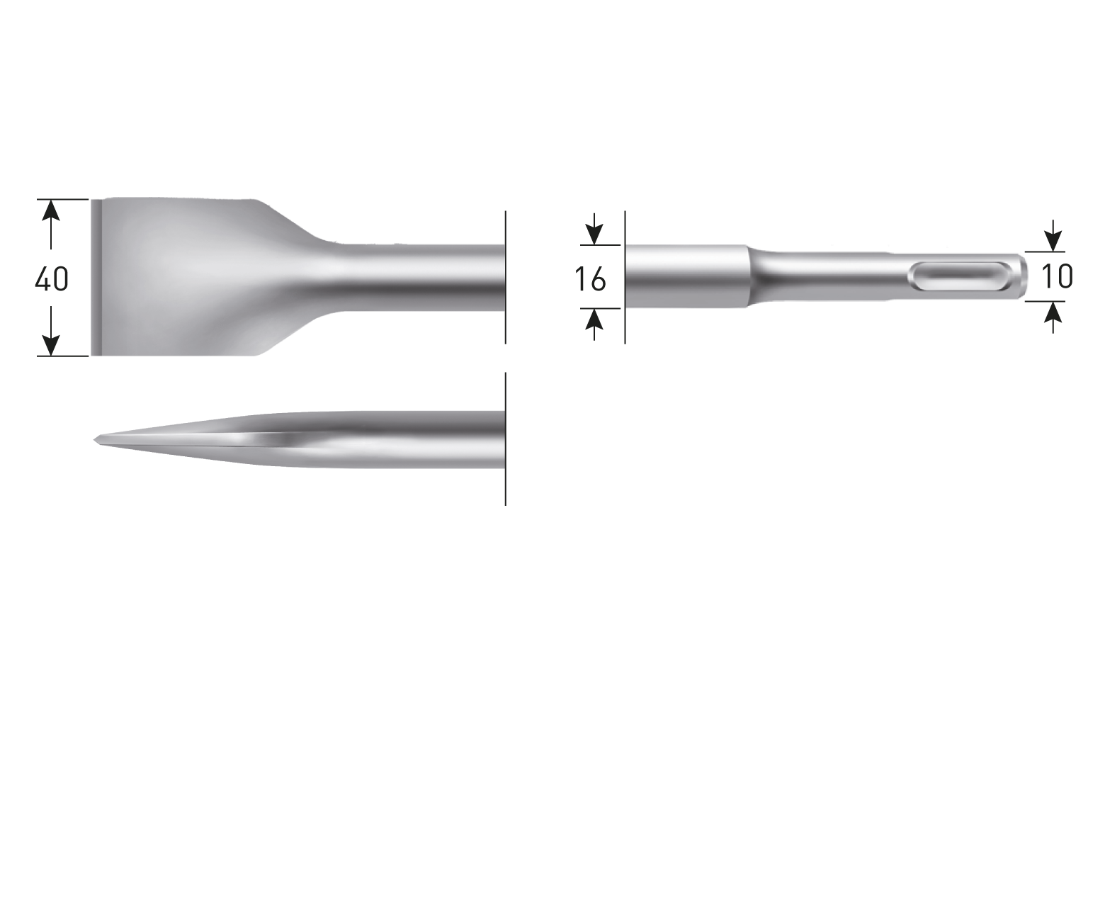 SDS-plus Thunder spade chisel 40mm