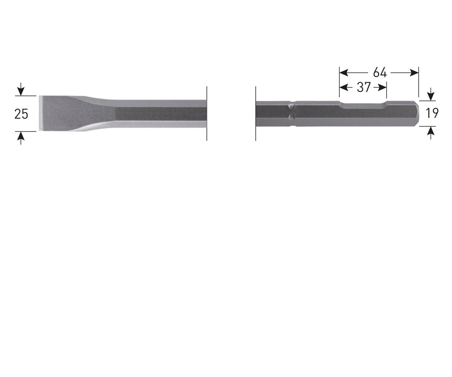 6-knt. 19mm Vlakbeitel