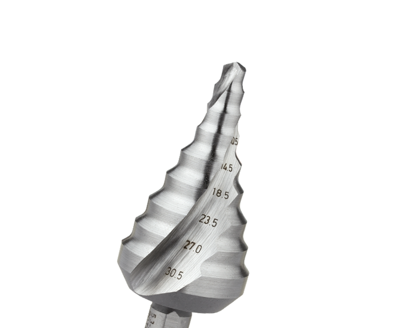 HSS Step drill bit, for metric cable connectors, core holes