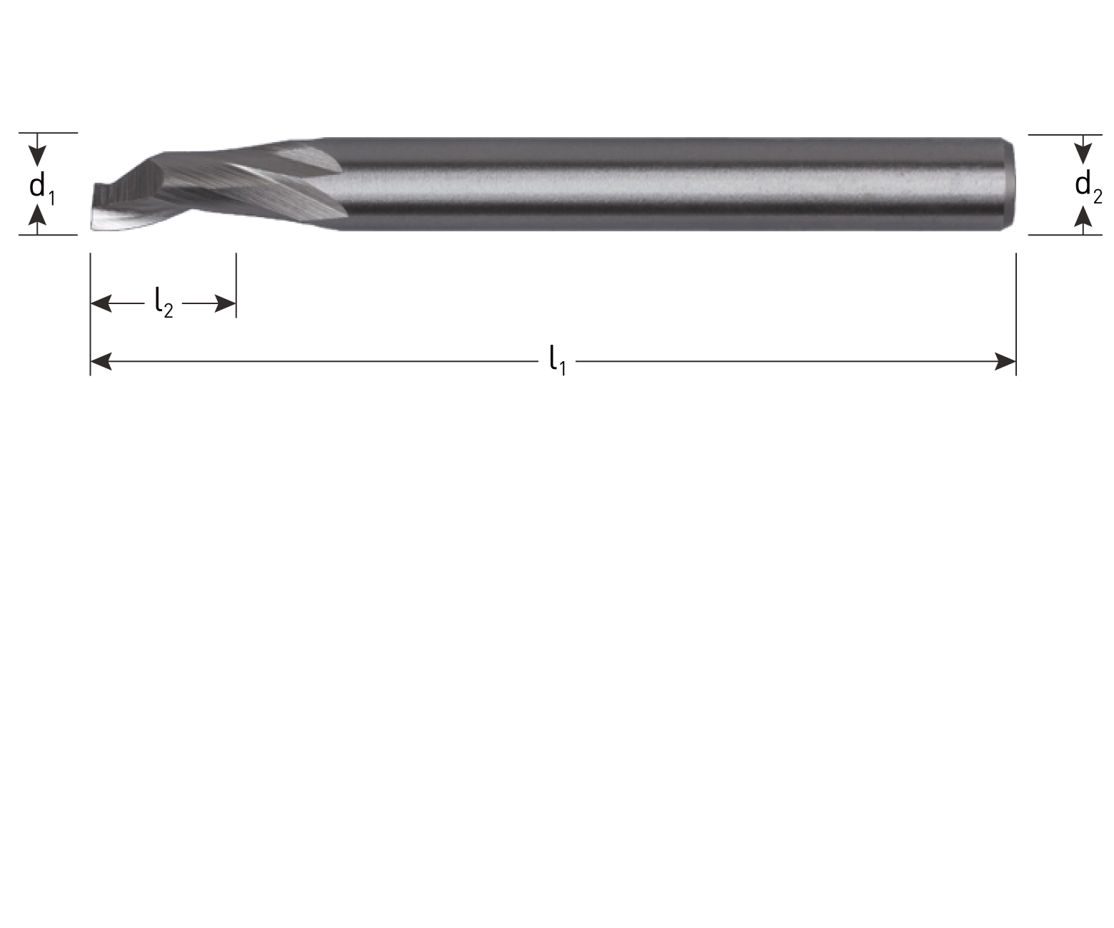 HSS-E Single fluted end mill