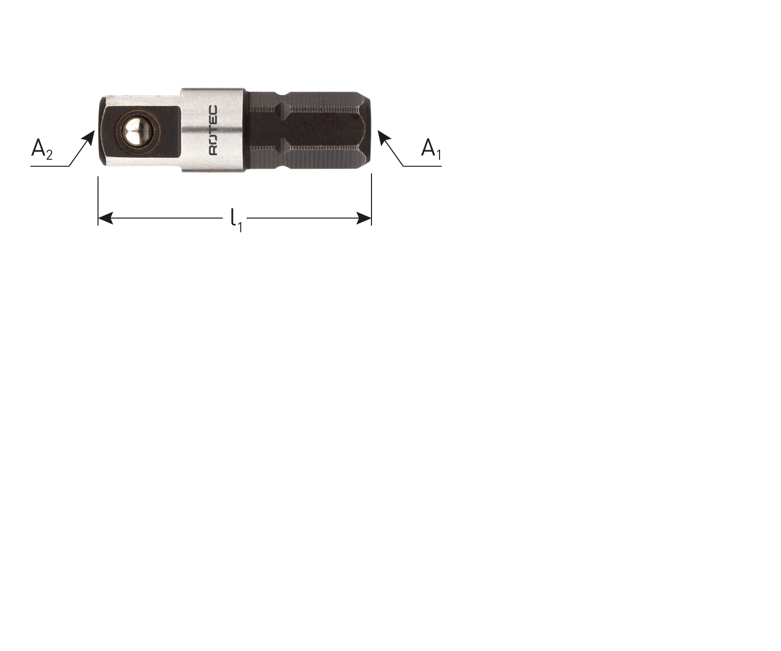 Adapter 1/4"-C6.3 &gt; 1/4" 4-knt. met kogel