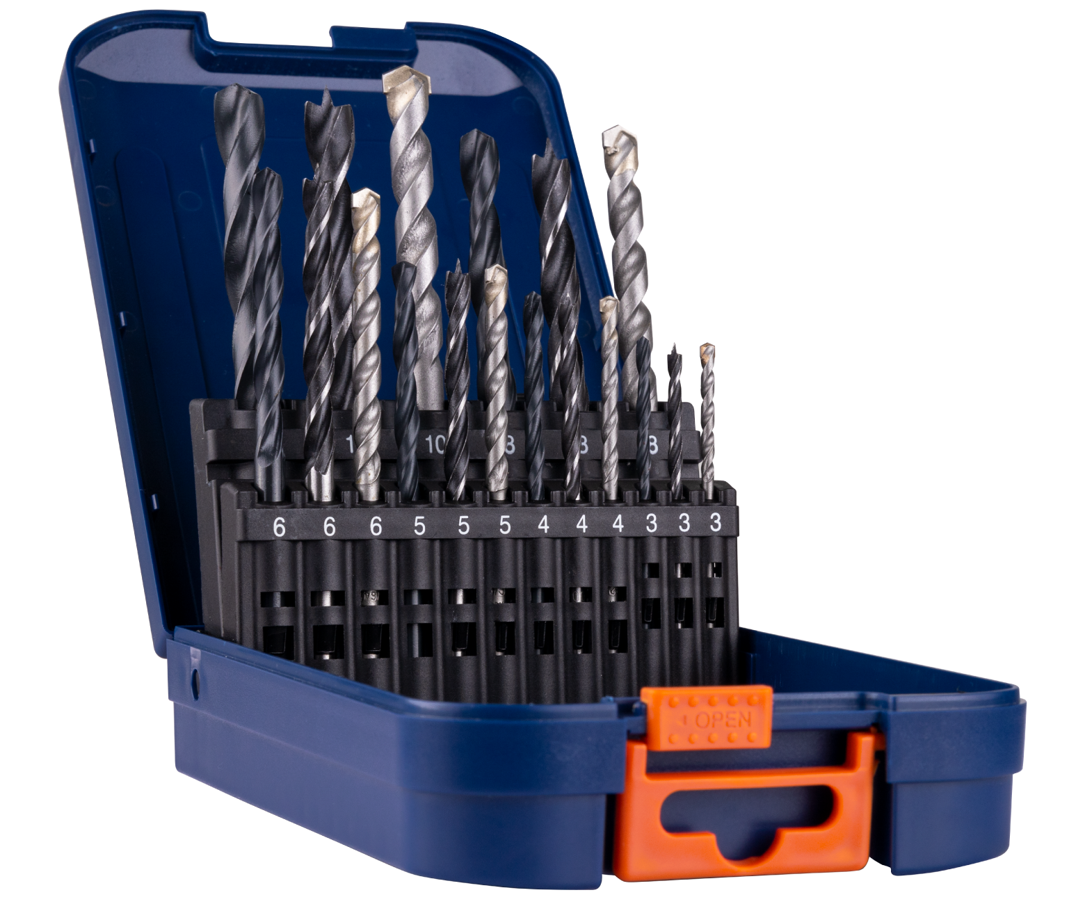Drill bit set type '100', '225'and '235' in ABS cassette